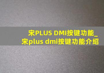 宋PLUS DMI按键功能_宋plus dmi按键功能介绍